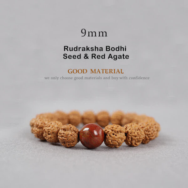 Buddha Stones Tibet Rudraksha Bodhi Seed Dzi Bead Amber Turquoise Wealth Bracelet - 图片 9