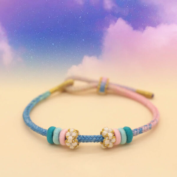Handmade Eight Thread Peace Knot Peach Blossom Knot Luck Rope Braided Bracelet - 图片 6