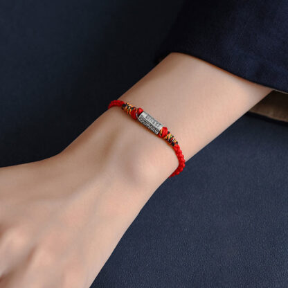Handcrafted 925 Sterling Silver Everything Goes Well Design Protection Strength Bracelet Anklet - 图片 9