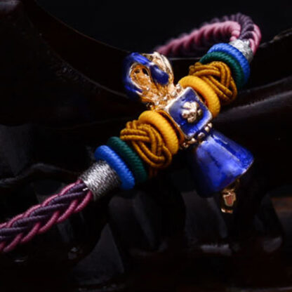 Buddha Stones Tibetan Handmade Dorje Vajra Strength Eight Threads String Bracelet - 图片 9