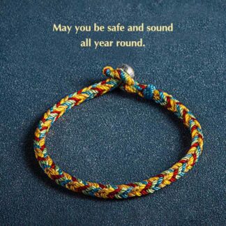 Buddha Stones 'May you be safe and sound all year round' Lucky Multicolored Bracelet