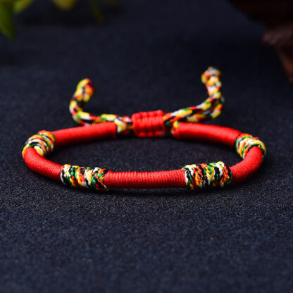 Buddha Stones Tibetan Handmade Colorful King Kong Knot Lucky Protection Braid String Bracelet - 图片 4