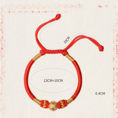 Buddha Stones 999 Sterling Silver Round Copper Coin Protection Luck Beaded String Bracelet - 图片 8