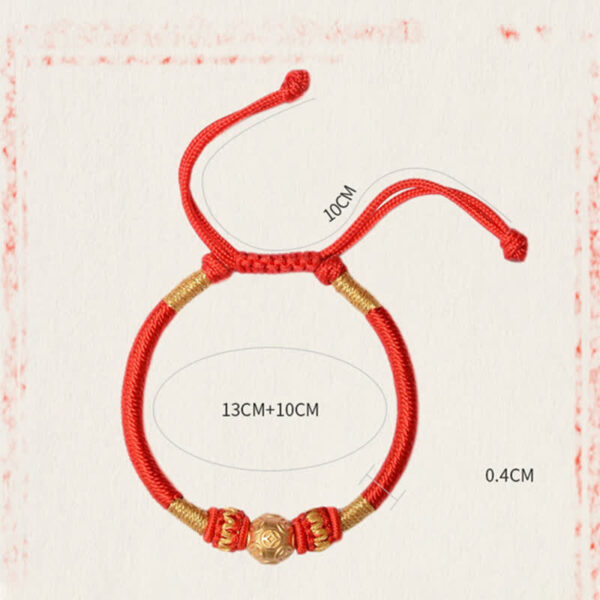 Buddha Stones 999 Sterling Silver Round Copper Coin Protection Luck Beaded String Bracelet - 图片 8