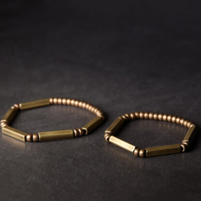Buddha Stones Tibetan Simple Design Copper Wealth Luck Bracelet - 图片 5