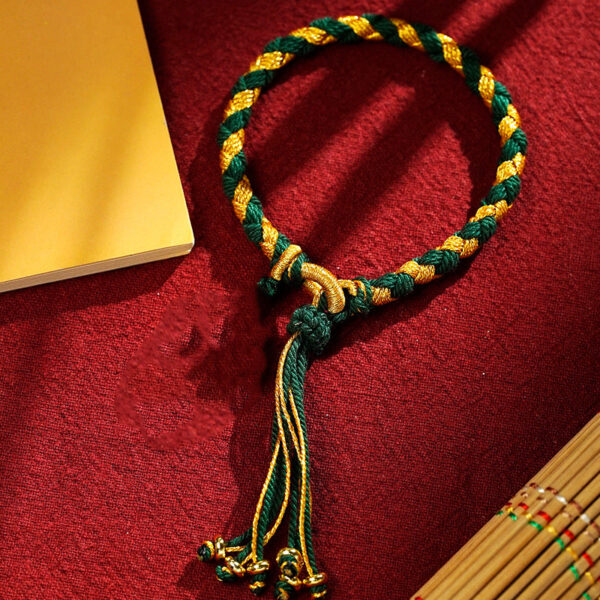 Handmade Tibetan Five God Of Wealth Dragon Scale Rope Luck Braid Bracelet - 图片 20