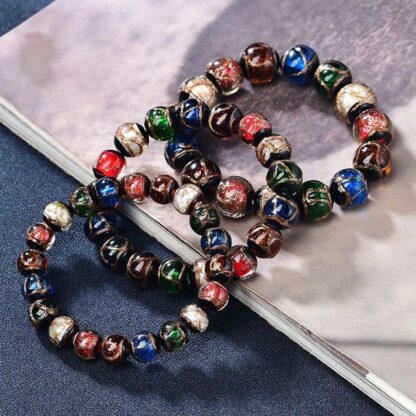 Colorful Liuli Glass Bead Luck Bracelet - 图片 3