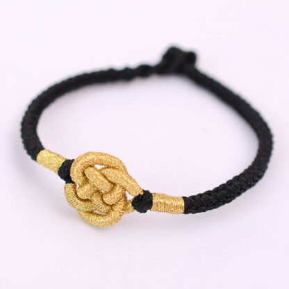 Buddha Stones Handmade Simple Design Chinese Knotting Luck Strength Braid String Bracelet - 图片 5