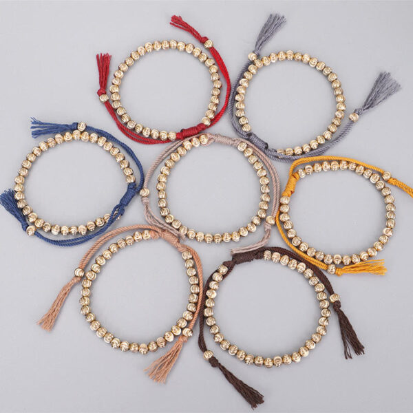 Tibetan Handmade Copper Bead Luck String Bracelet - 图片 14