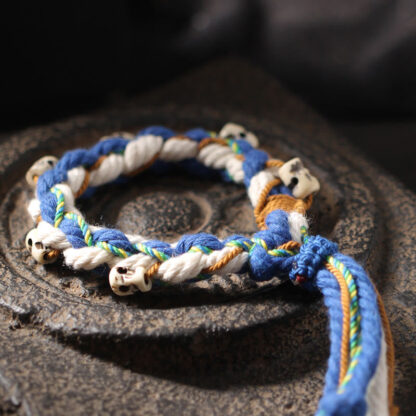 Buddha Stones Tibetan Zakiram Goddess of Wealth Bead Engraved Handmade Luck Bracelet - 图片 2