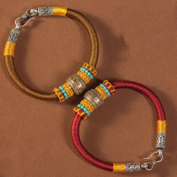Handmade Tibetan Amulet King Kong Knot Luck Protection Braided Bracelet - 图片 2