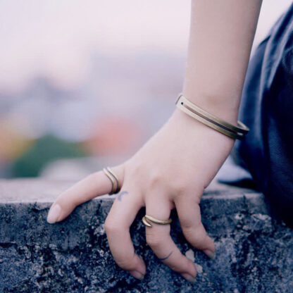 Buddha Stones Rustic Copper Luck Viking Cuff Bracelet - 图片 3