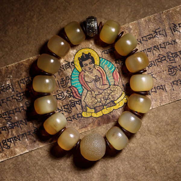 Handmade Tibetan Sheep Horn Om Mani Padme Hum Auspiciousness Bracelet