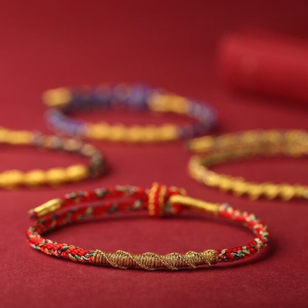 Buddha Stones Handmade Chinese Zodiac Natal Buddha Protection Strength Braided String Bracelet - 图片 6