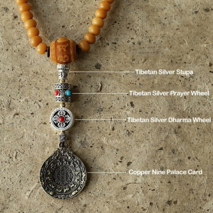 Tibet 108 Mala Beads Bodhi Seed Bagua Vajra Wealth Bracelet - 图片 7
