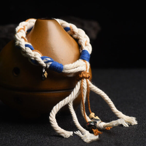 Buddha Stones Tibet Zakiram Goddess of Wealth Thangka Handmade Luck Bracelet - 图片 3