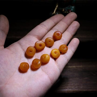 925 Sterling Silver Chinese Zodiac Natal Buddha Natural Amber Clear Anxiety Bracelet - 图片 8