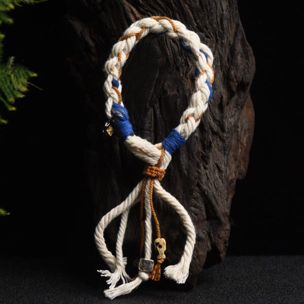 Buddha Stones Tibet Zakiram Goddess of Wealth Thangka Handmade Luck Bracelet - 图片 5