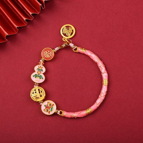 Buddha Stones Tibetan Gourd Fortune Happiness Lion Wealth Luck Bracelet - 图片 9