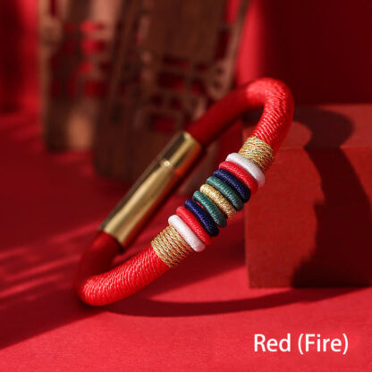 Buddha Stones Tibetan Handmade Colorful King Kong Knot Five Elements Luck Braid String Bracelet - 图片 4