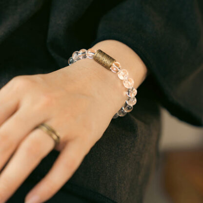 White Crystal Red Hematoid Quartz Gold Rutilated Quartz Purple Phantom Protection Bracelet - 图片 7