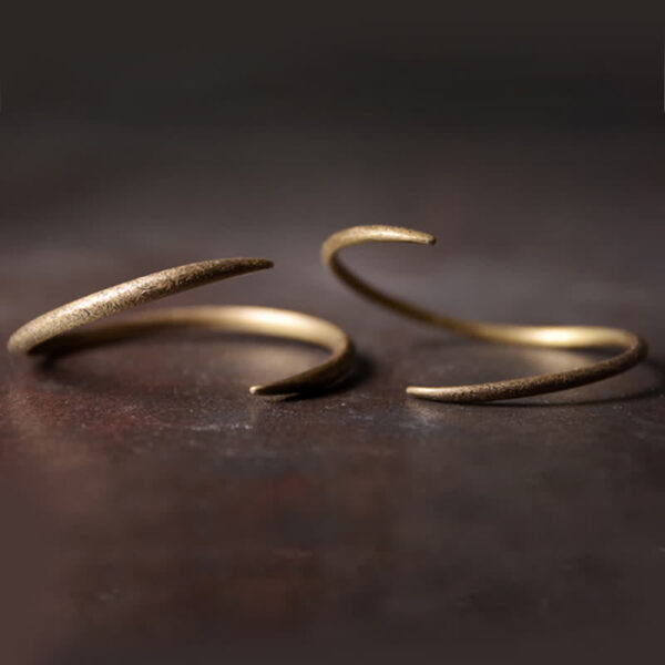Buddha Stones Simple Design Copper Luck Adjustable Cuff Bracelet - 图片 3