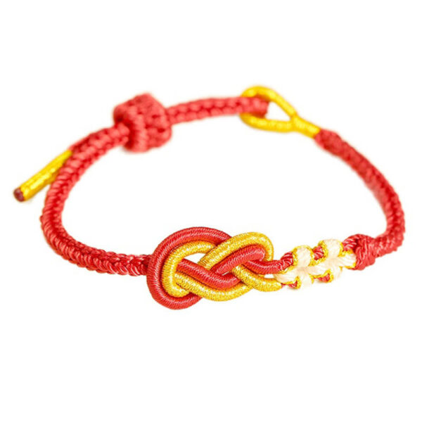 Handcrafted Eight Thread Peace Knot Peach Blossom Knot Luck Connection Bracelet - 图片 7