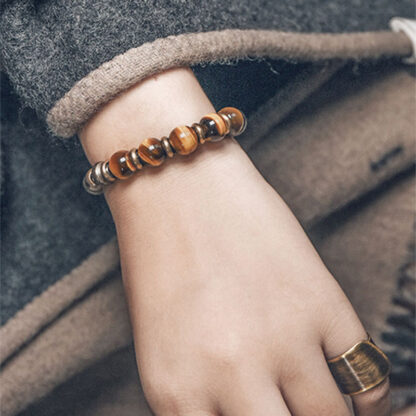 Buddha Stones Tiger Eye Stone Copper Protection Bracelet - 图片 9