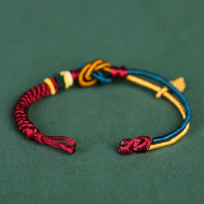 Tibetan Handmade Mandala Knot Leaf Luck Rope Bracelet - 图片 8