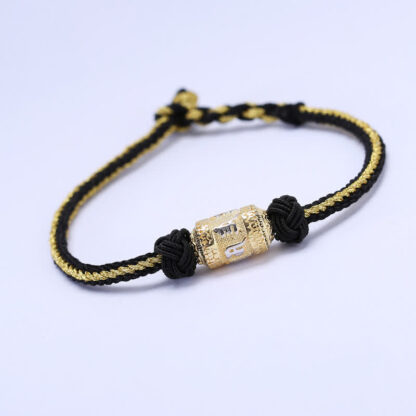 Buddha Stones 925 Sterling Silver Om Mani Padme Hum Prayer Wheel Luck Strength Red String Bracelet - 图片 7