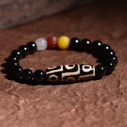 Buddha Stones Tibetan Natural Nine-Eye Dzi Bead Wealth Power Bracelet - 图片 2