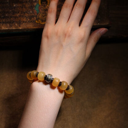 Handmade Tibetan Sheep Horn Om Mani Padme Hum Auspiciousness Bracelet - 图片 10