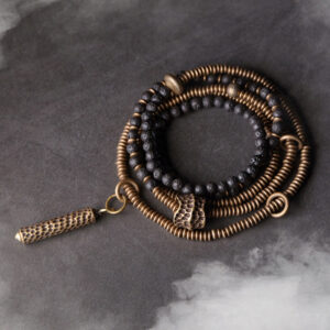 Vintage Lava Rock Copper Healing Multilayered Bracelet