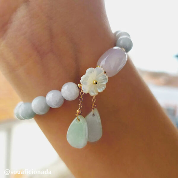 Buddha Stones Natural White Jade Luck Bracelet - 图片 8