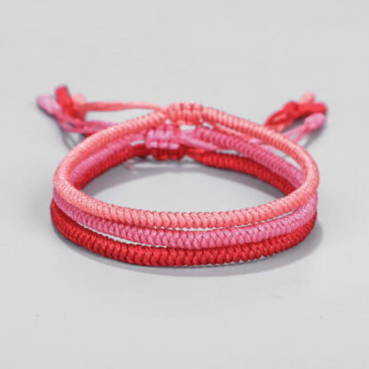 Buddha Stones Tibetan 3Pcs King Kong Knot Protection Braided Bracelet - 图片 3