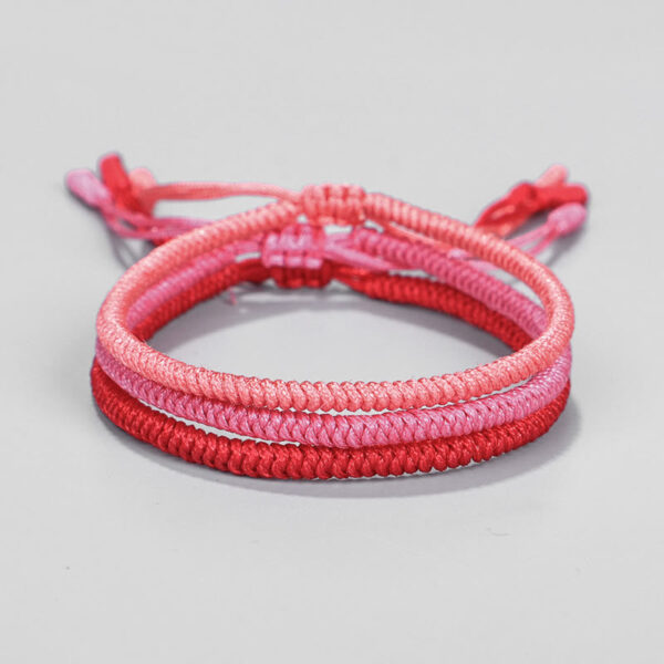 Buddha Stones Tibetan 3Pcs King Kong Knot Protection Braided Bracelet - 图片 3