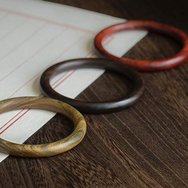 Buddha Stones Tibetan Small Leaf Red Sandalwood Ebony Green Sandalwood Protection Bracelet Bangle - 图片 27