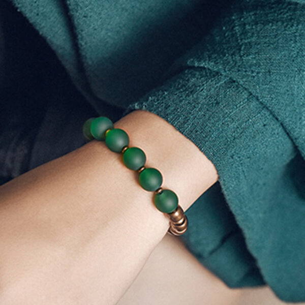 Buddha Stones Tibetan Red Agate Green Agate Copper Confidence Fortune Bracelet - 图片 9