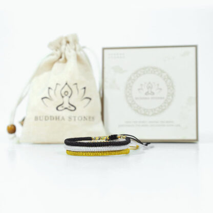 Buddha Stones 3Pcs Tibetan Handmade Multicolor King Kong Knot Amulet Bracelet - 图片 3