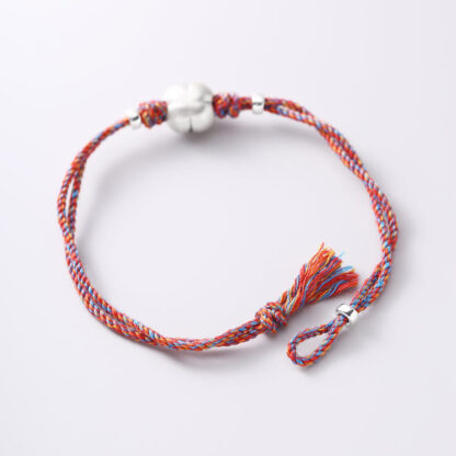 999 Sterling Silver Persimmon Luck Multicolored Braided Bracelet - 图片 22