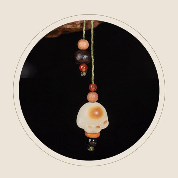Lightning Strike Wood Bodhi Seed Cat Paw Claw Auspiciousness Protection Tassel Bracelet - 图片 9