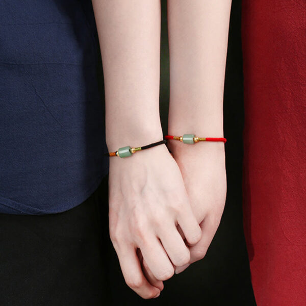 Tibet Handmade Green Aventurine Red Stone Malachite Luck Protection Braided Rope Bracelet - 图片 12