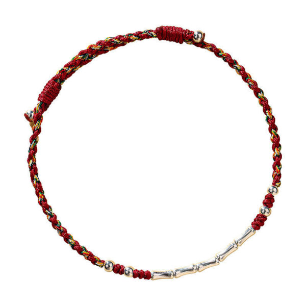 Tibet Handmade Multicolored Bamboo Protection Braided String Bracelet - 图片 5
