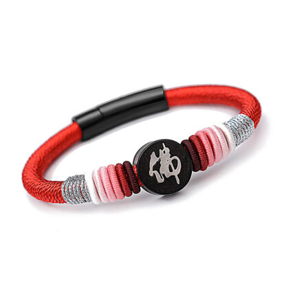 Buddha Stones Buddha Character Ebony Handcrafted Rope Bracelet - 图片 18