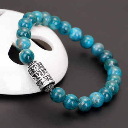 Buddha Stones Natural Lazurite Pietersite Unakite Om Mani Padme Hum Bead Positive Bracelet - 图片 4