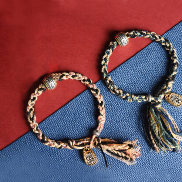 Zakiram Goddess of Wealth Om Mani Padme Hum Peace Handmade Bracelet - 图片 7