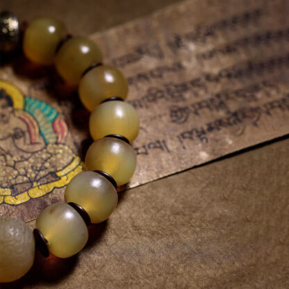 Handmade Tibetan Sheep Horn Om Mani Padme Hum Auspiciousness Bracelet - 图片 4