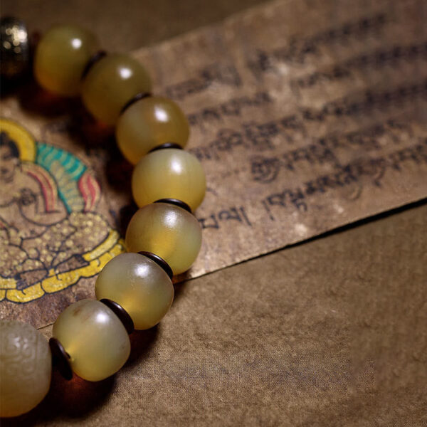 Handmade Tibetan Sheep Horn Om Mani Padme Hum Auspiciousness Bracelet - 图片 4