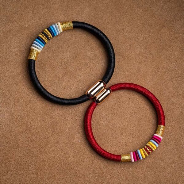 Tibetan Handmade King Kong Knot Protection Magnetic Buckle Braided Bracelet - 图片 15