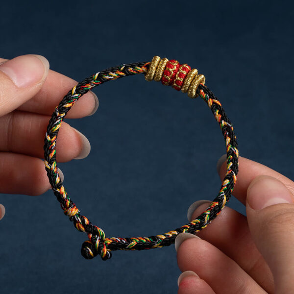 Buddha Stones Tibet Handmade Chinese Zodiac Natal Buddha Luck Strength Braided String Bracelet - 图片 27